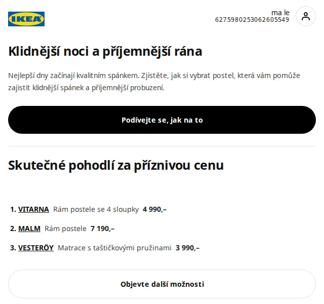 Ikea: Postele a matrace – červen 2026 | Nuslet.cz