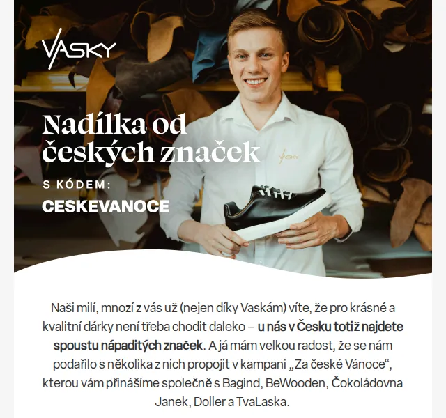 Vasky: 15% sleva na české dárky - červen 2026 | Nuslet.cz