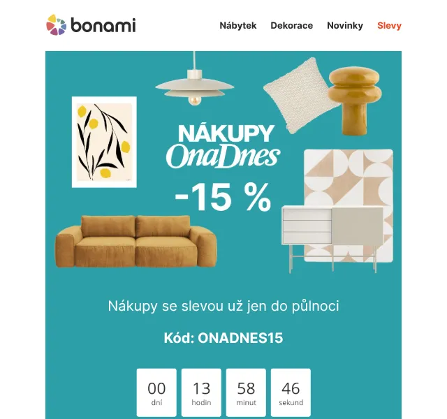 Bonami.cz: -15 % sleva + až -40 % | květen 2026
