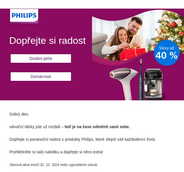 Philips: Povánoční radost s Lumea IPL a kávovarem LatteGo – červen 2026 | Nuslet.cz