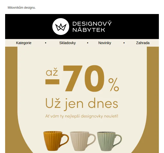 Designový Nábytek: Sleva až 70 % na designový nábytek – červenec 2026 | Nuslet.cz