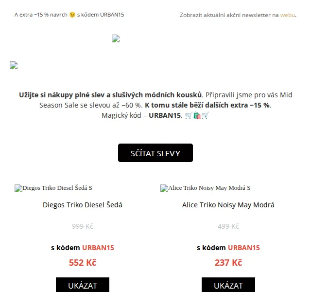 UrbanStore: Mid Season Sale – sleva až 60 % – červen 2026 | Nuslet.cz