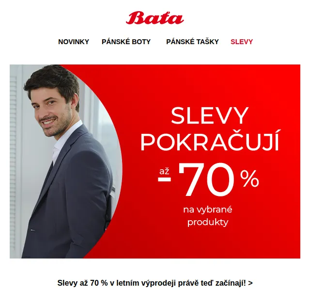 Baťa: Slevy až 70 % v letním výprodeji – červen 2026 | Nuslet.cz