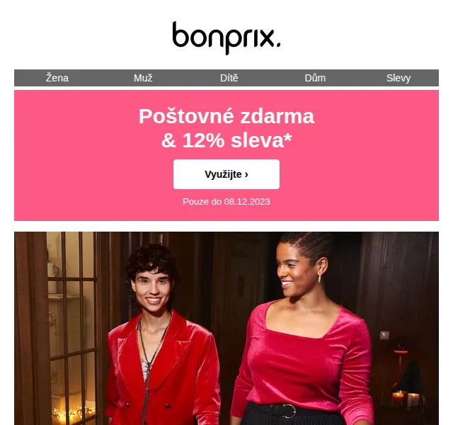 Bonprix: Poštovné zdarma a 12% sleva – červenec 2026 | Nuslet.cz