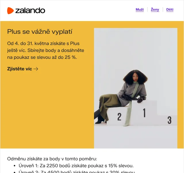Zalando: Sleva až 25 % za body Plus – květen 2026
