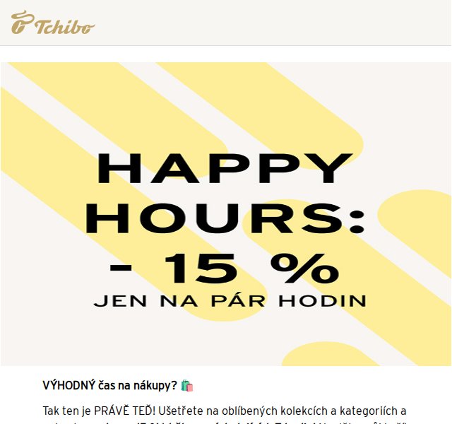 Tchibo: 15 % sleva do 15:00 + velikonoční kolekce – duben 2026