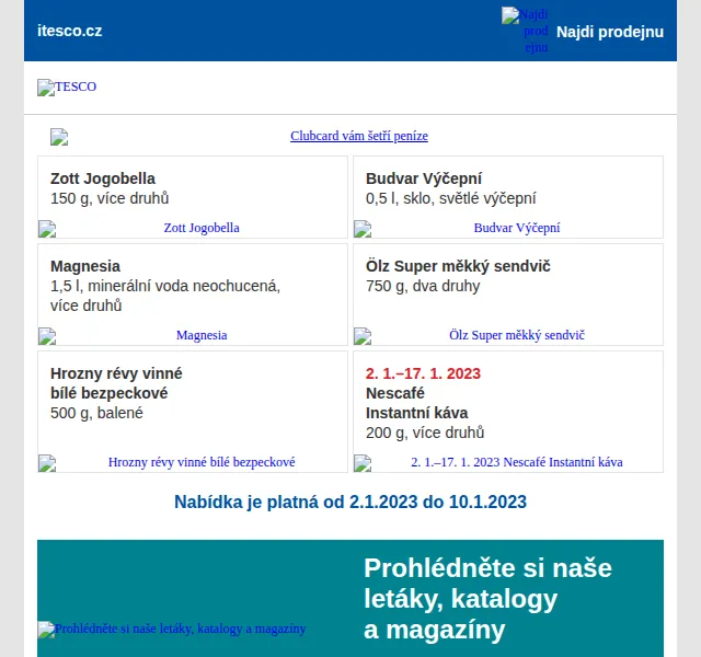 Tesco: Clubcard slevy na jogurty, Budvar a minerálku – červenec 2026 | Nuslet.cz