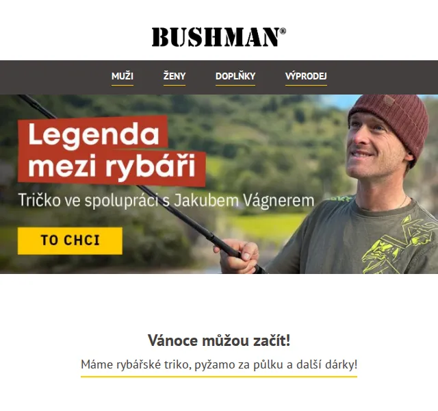 BUSHMAN: Pyžamo za polovic, dárky do 1000 Kč – červen 2026 | Nuslet.cz