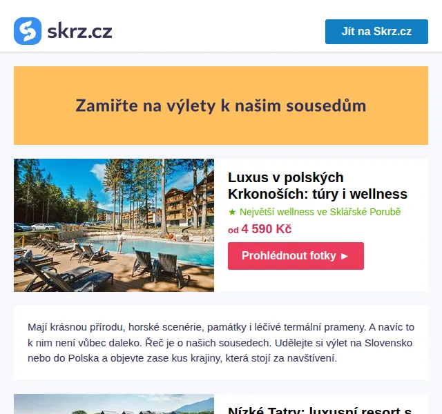 Vánoce na Skrz: Wellness pobyty v Polsku a na Slovensku od 2 550 Kč – červenec 2026 | Nuslet.cz