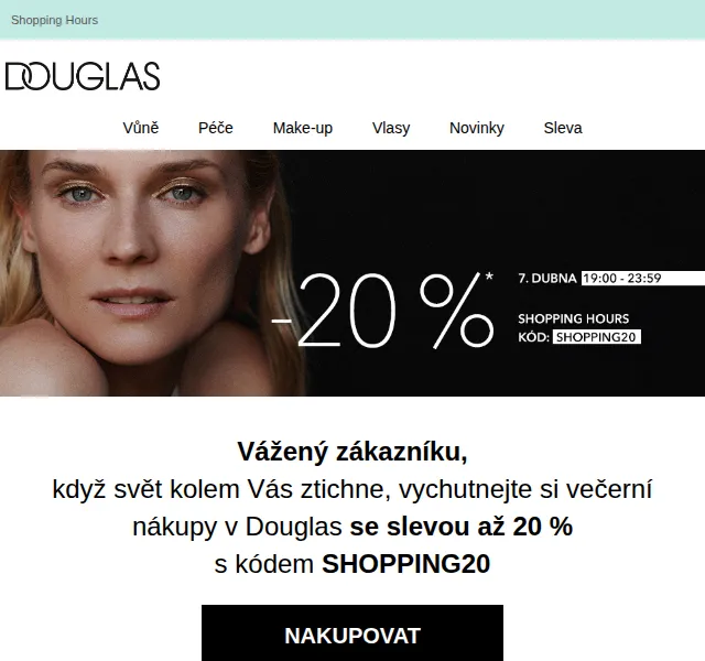 Douglas CZ: Sleva 20 % na kosmetiku – červenec 2026 | Nuslet.cz