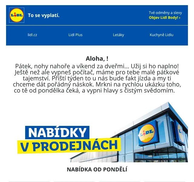 Lidl Plus: 15 % sleva na vše + další akce – srpen 2026