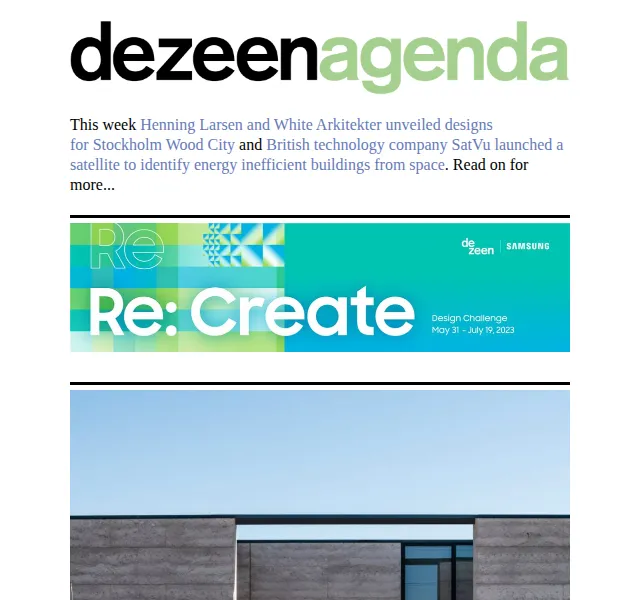 Dezeen Daily: Agenda newsletter – červenec 2026 | Nuslet.cz