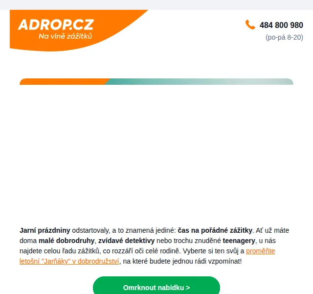 Adrop.cz: zážitky na jarní prázdniny – červenec 2026 | Nuslet.cz