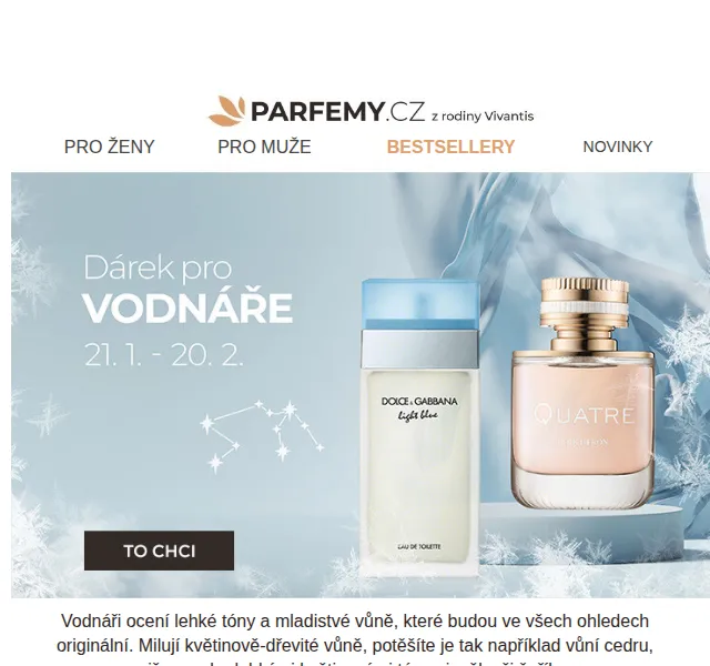 Parfemy.cz: Dárky pro Vodnáře – červenec 2026 | Nuslet.cz