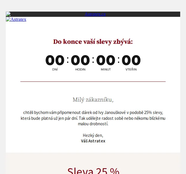 Astratex: 25% sleva od Ivy Janouškové – červen 2026 | Nuslet.cz