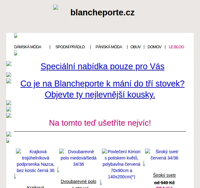 Blancheporte: Vše do 300 Kč – červen 2026 | Nuslet.cz