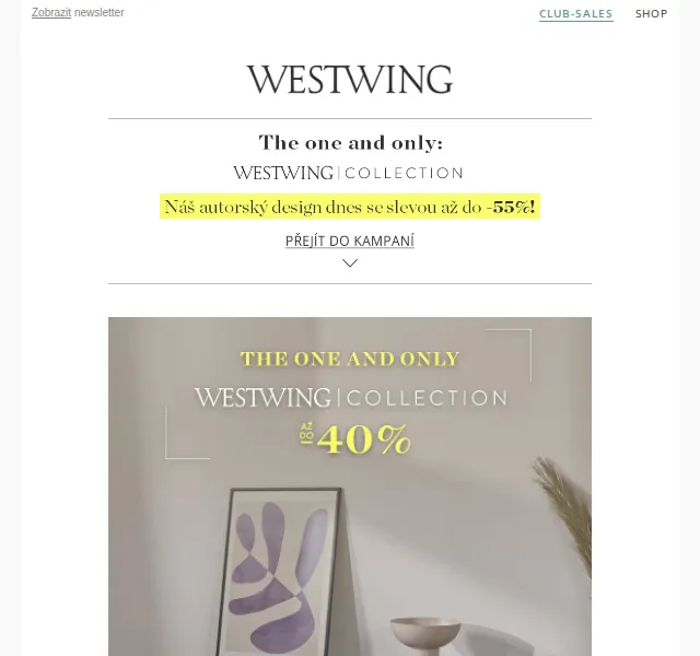 Westwing: Westwing Collection se slevou až -55% – červen 2026 | Nuslet.cz