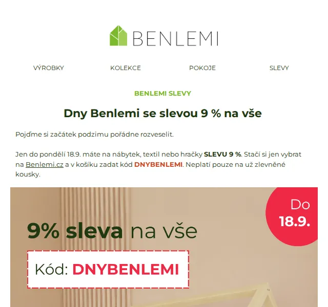 Benlemi: -9 % na vše – září 2026 | Nuslet.cz