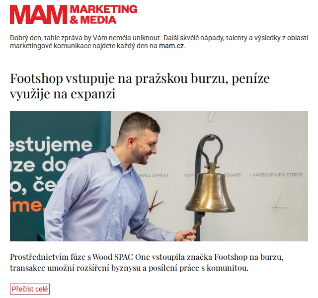 Marketing & Media: Footshop vstupuje na burzu – červen 2026 | Nuslet.cz