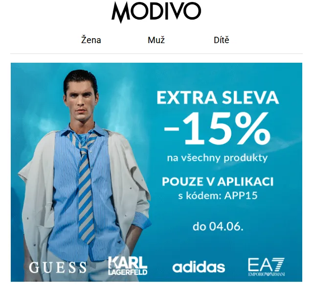 Modivo: Sleva 15 % na letní módu – červenec 2026 | Nuslet.cz