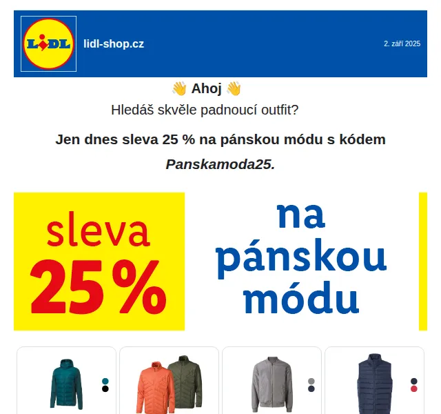 Lidl: Sleva 25 % na pánskou módu – září 2025 | Nuslet.cz