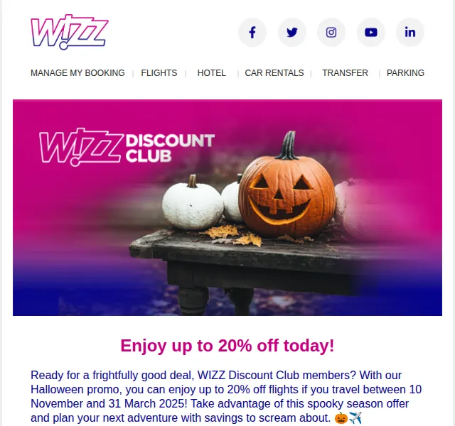 Wizz Air: sleva až 20 % na letenky – říjen 2026 | Nuslet.cz