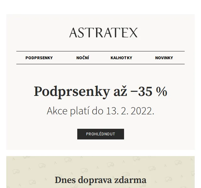 Astratex.cz: Podprsenky až −35 % – červen 2026 | Nuslet.cz