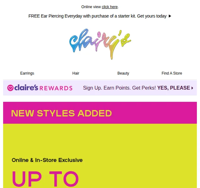 Claire's: SLEVA až 75 % na clearance – červenec 2026 | Nuslet.cz