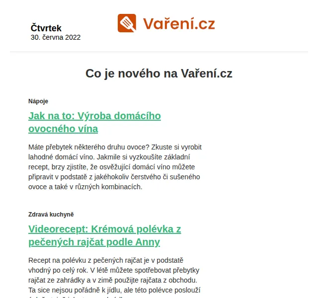Vaření.cz: Třešňový koláč a pečená kuřecí stehna – červen 2026 | Nuslet.cz