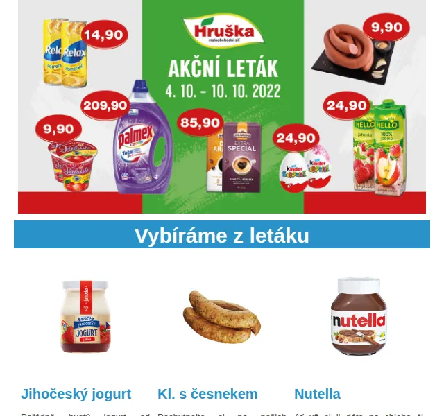Váš HRUŠKA tým: Leták s Nutellou 119,90 Kč – říjen 2022 | Nuslet.cz