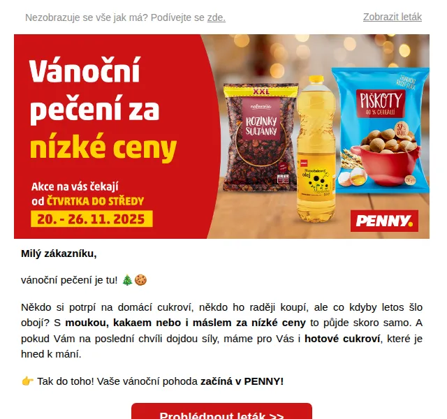 Penny: Vánoční pečení od 10,90 Kč – listopad 2025 | Nuslet.cz