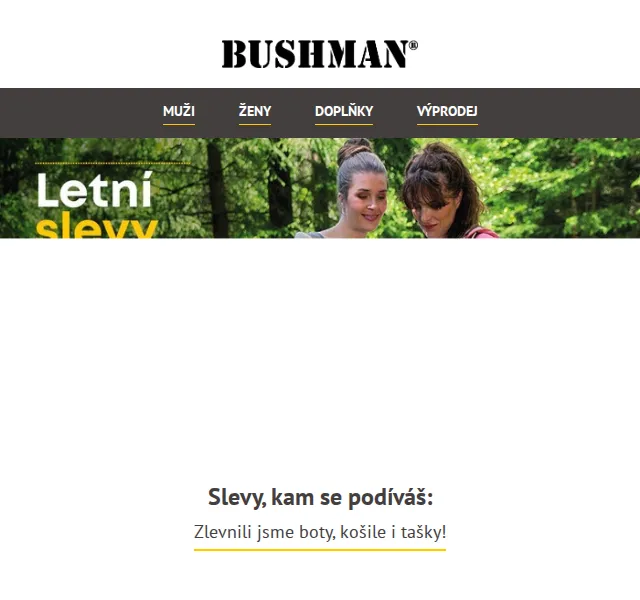 BUSHMAN: Boty, košile i tašky ve slevě – červen 2026 | Nuslet.cz