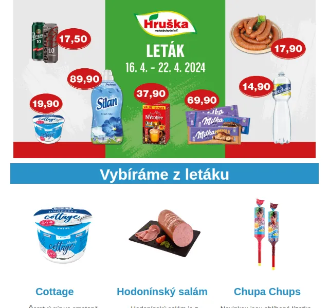Váš HRUŠKA tým: Cottage – Hodonínský salám – Chupa Chups – Pepsi – WC NET – duben 2024 | Nuslet.cz