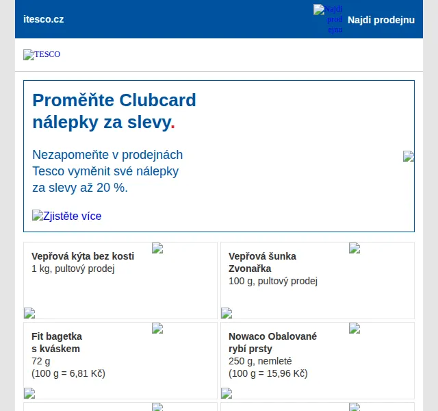 Tesco: Clubcard nálepky za slevy až 20 % – červen 2026 | Nuslet.cz
