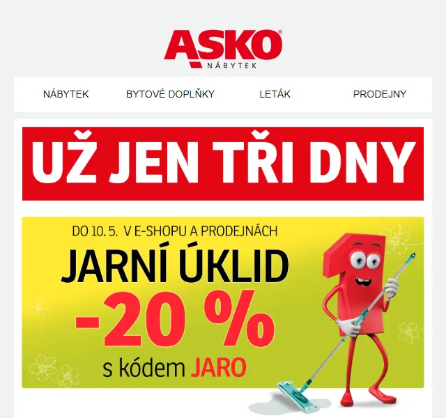 Asko Nábytek: Sleva 20 % na nábytek – červenec 2026 | Nuslet.cz
