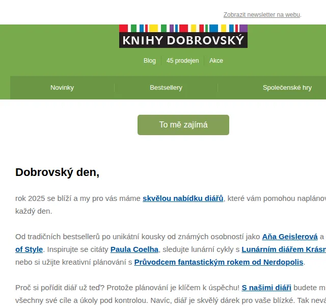 KnihyDobrovsky.cz: Diáře 2025 se slevou až 67 % – červen 2026 | Nuslet.cz