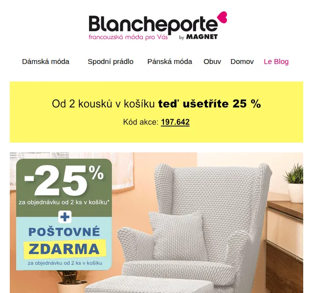 Blancheporte: Potahy Malaga s 25% slevou – červen 2026 | Nuslet.cz