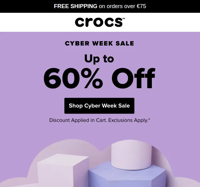 Crocs: až 60 % sleva na Cyber Week – červen 2026 | Nuslet.cz