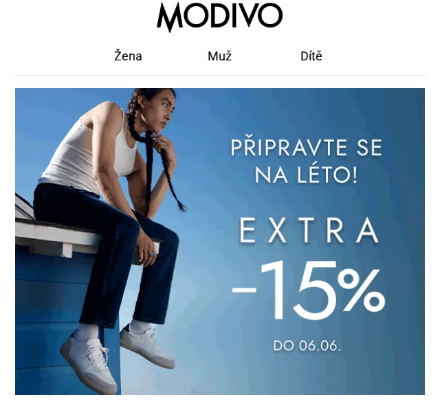 Modivo: Letní hity s extra -15 % – červen 2026 | Nuslet.cz