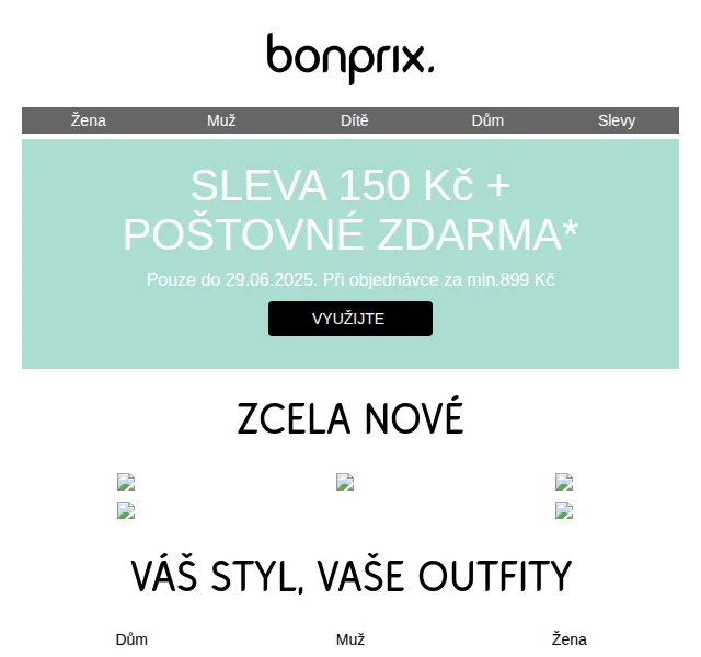 bonprix: SLEVA 150 Kč + poštovné zdarma – červen 2025 | Nuslet.cz