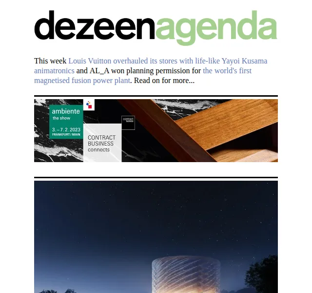 Dezeen Daily: Yayoi Kusama x Louis Vuitton a nové kolekce – červen 2026 | Nuslet.cz