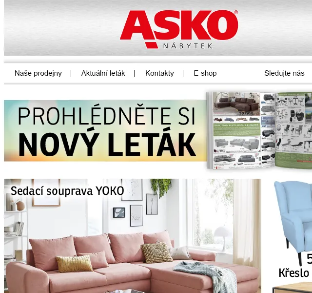 Asko Nábytek: nový leták s nábytkem – červen 2026 | Nuslet.cz