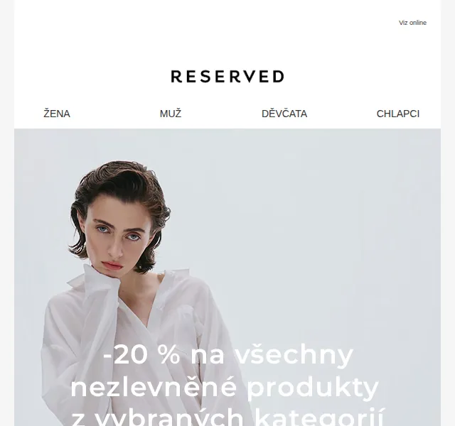 RESERVED: -20 % na vybrané kategorie – srpen 2026