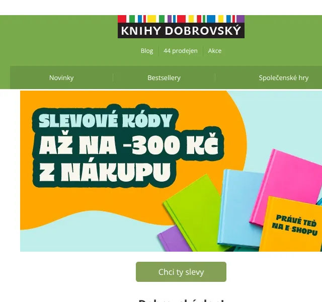 KnihyDobrovsky.cz: sleva až 300 Kč – srpen 2026