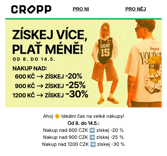Cropp: sleva až 30 % – červen 2026 | Nuslet.cz