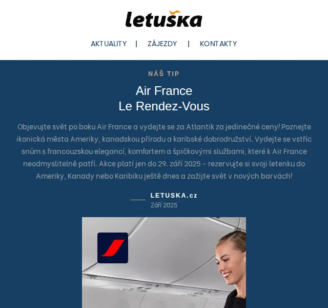 Letuška.cz: Air France, Qatar Airways, Singapore Airlines – září 2025 | Nuslet.cz