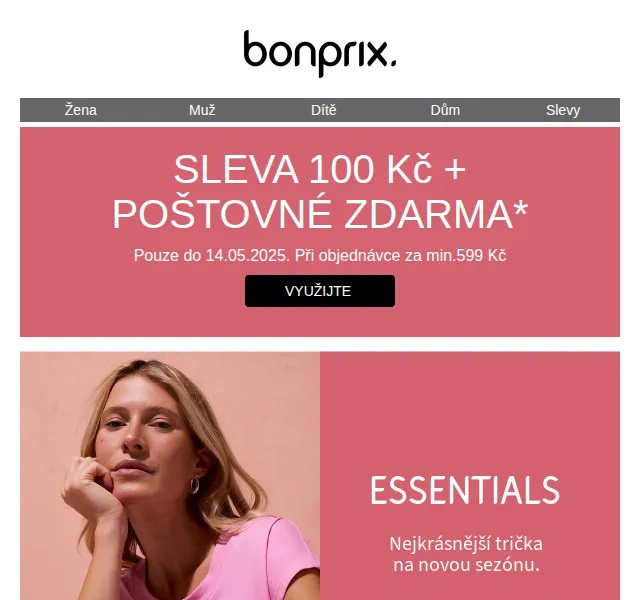 bonprix: Sleva 100 Kč + poštovné zdarma – červenec 2026 | Nuslet.cz