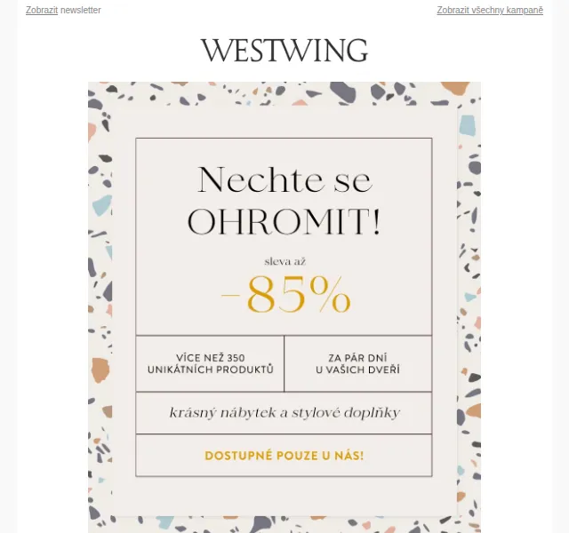 Westwing: Slevy až 60 % na nábytek a dekorace – červen 2026 | Nuslet.cz