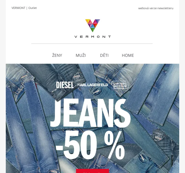 KARL LAGERFELD, DIESEL džíny -50 % – srpen 2026 | Nuslet.cz