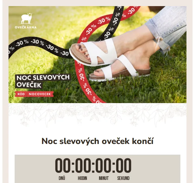 Ovečkárna: sleva 30 % na obuv a bydlení – červenec 2026 | Nuslet.cz